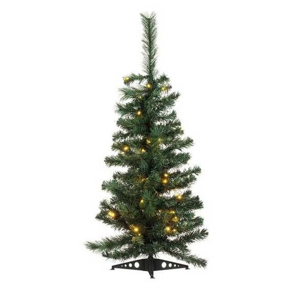 Декоративна коледна елха на батерии на поставка, 50 LED, 90см