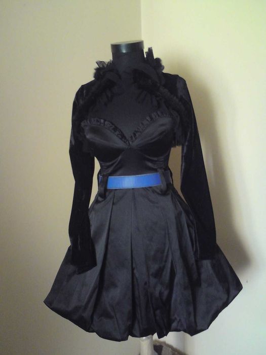 Rochie mexton neagră satinată superbă
