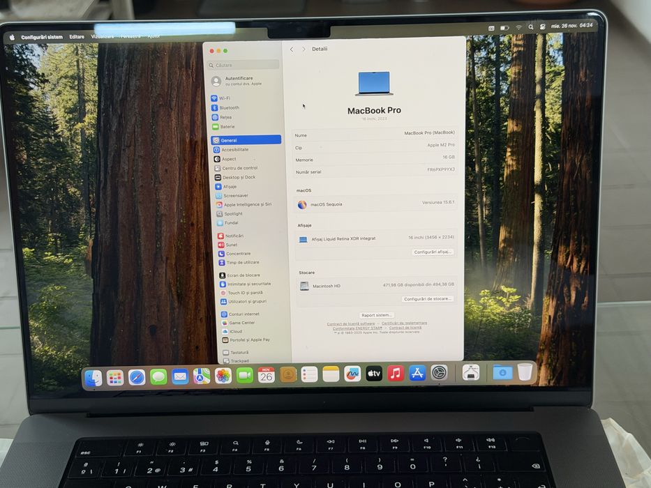 Macbook Pro 16, M2 Pret 6750 lei