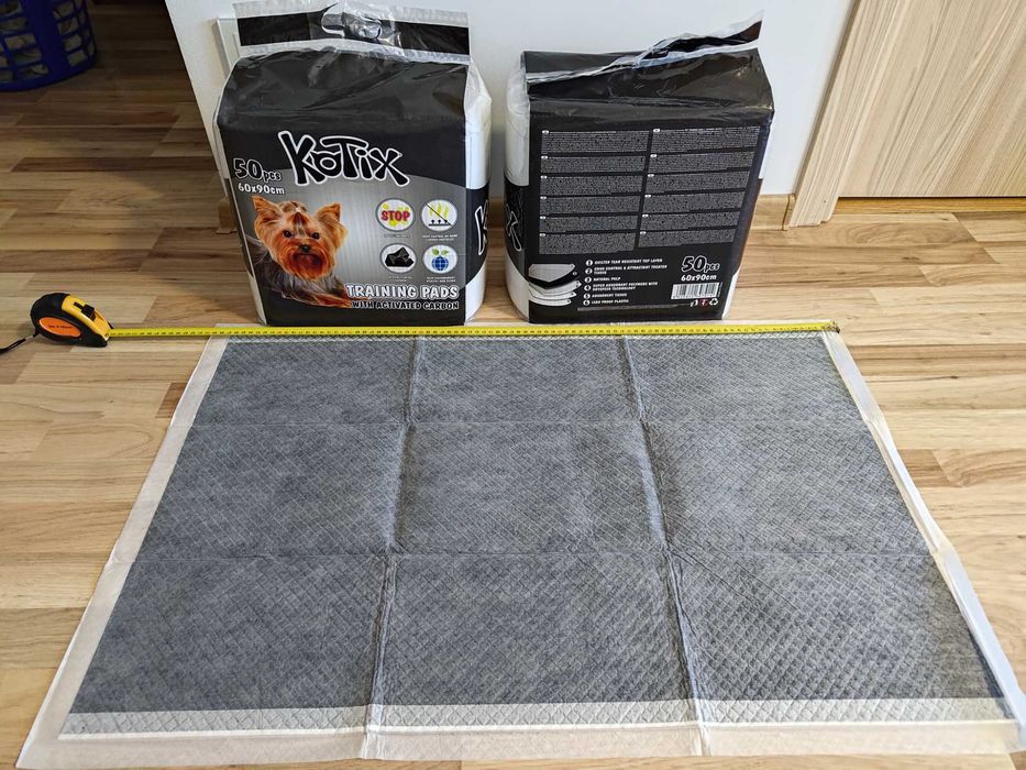 Set 50 covorase absorbante pentru caini Kotix, cu carbon, 60x90 cm