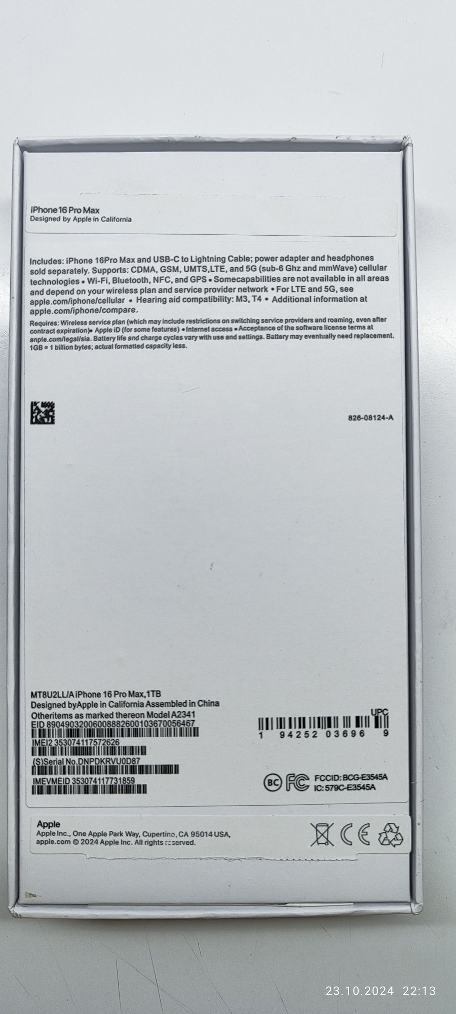 Iphone 16 pro max 1 TB China