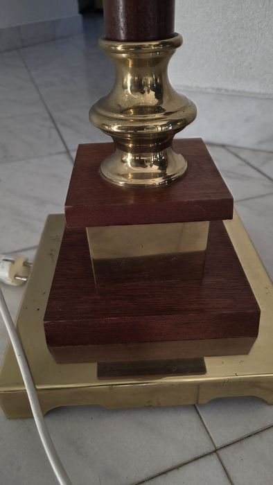 Lampa lemn metal si piele