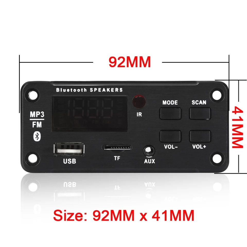 МП 3 плеър 2х25W/6V-12V/ Bluetooth 5.0 с TF card/USB/FM/AUX/Mic/Call