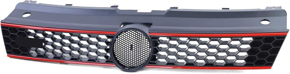 Решетка VW ПОЛО 5 6Р 6Ц ГТИ POLO GTI 6R 6C 5 черна червен кант гланц