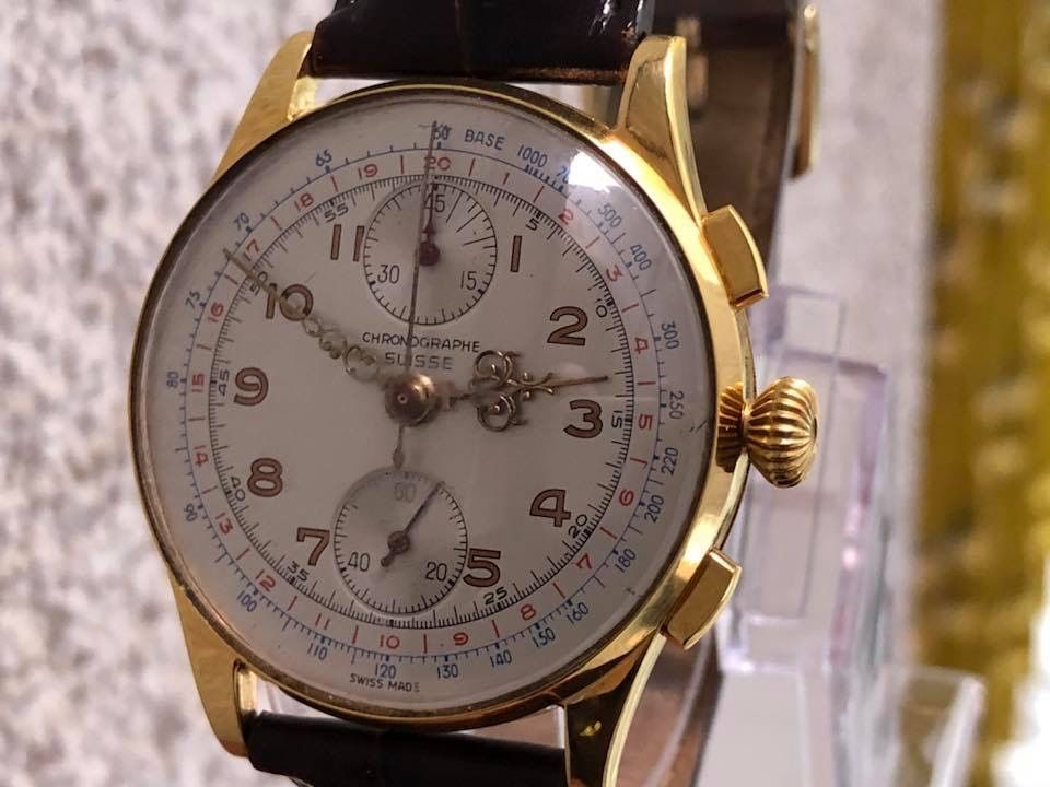 Златен мъжки часовник хронограф от 1950 г.