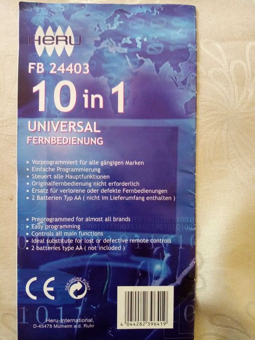 Vand un set de doua telecomenzi universale HERU, 10 in 1