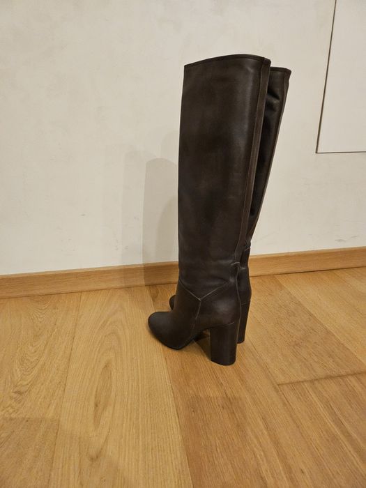 испански високи ботуши естествена кожа 38