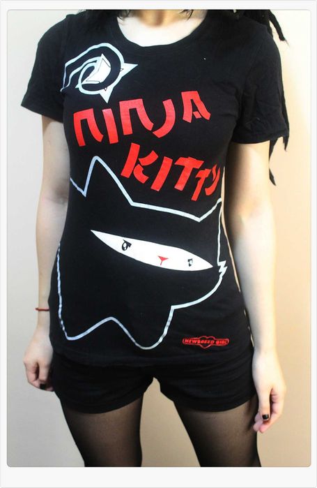 Tricou Ninja Kitty -Newbreed Girl Rock Goth Punk