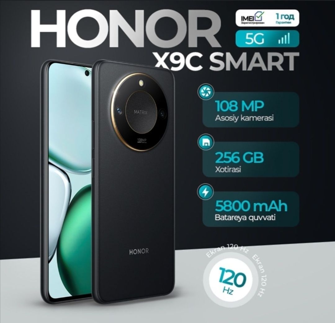 Honor x9c sotiladi srochna rangi qora