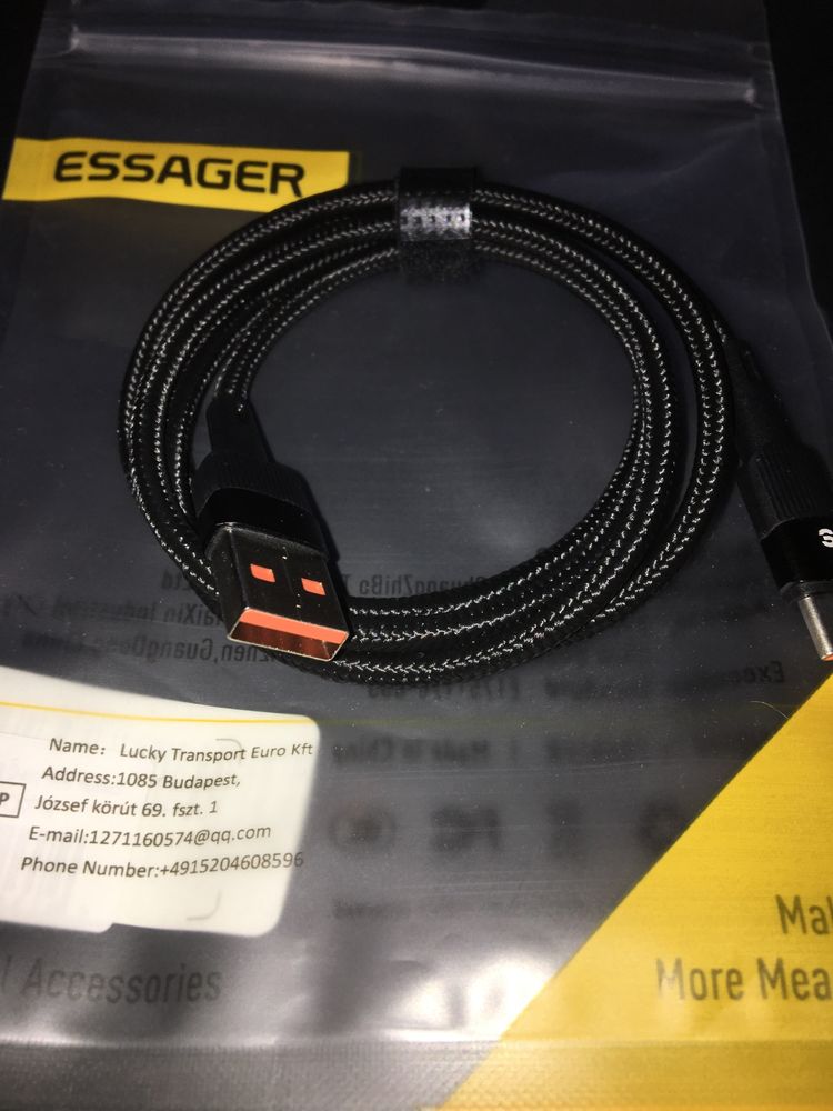 Cablu de incarcare USB-C ESSAGER, 1m