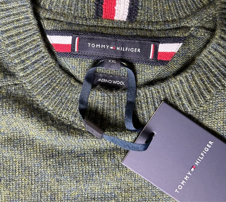 Tommy Hilfiger - Мъжки пуловер ( Мериносова Вълна 100%  ) / XXL
