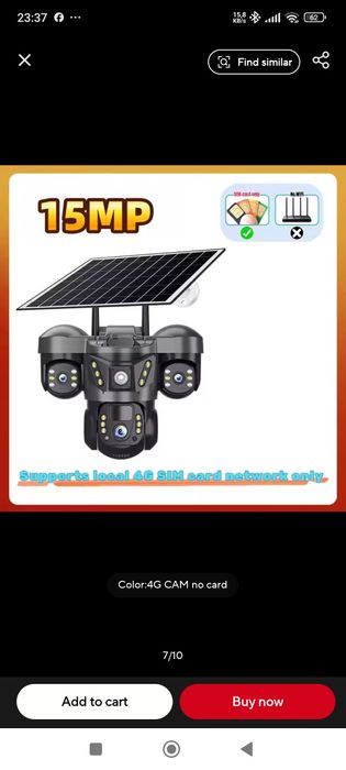 Camera de supraveghere cu panou solar