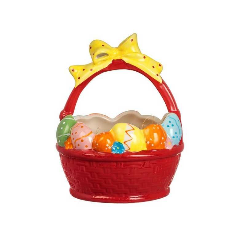 Великденска керамична кошница Mercado Trade, С панделка, За яйца