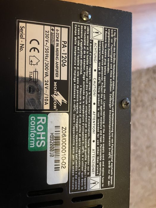 Monacor pa 1206 amplificator 6 zone DEFECT