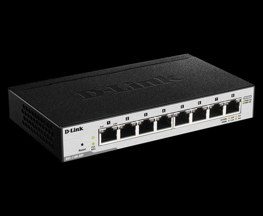 Poe 1 Gbit Switch D-Link DGS-1100-08P 8 port