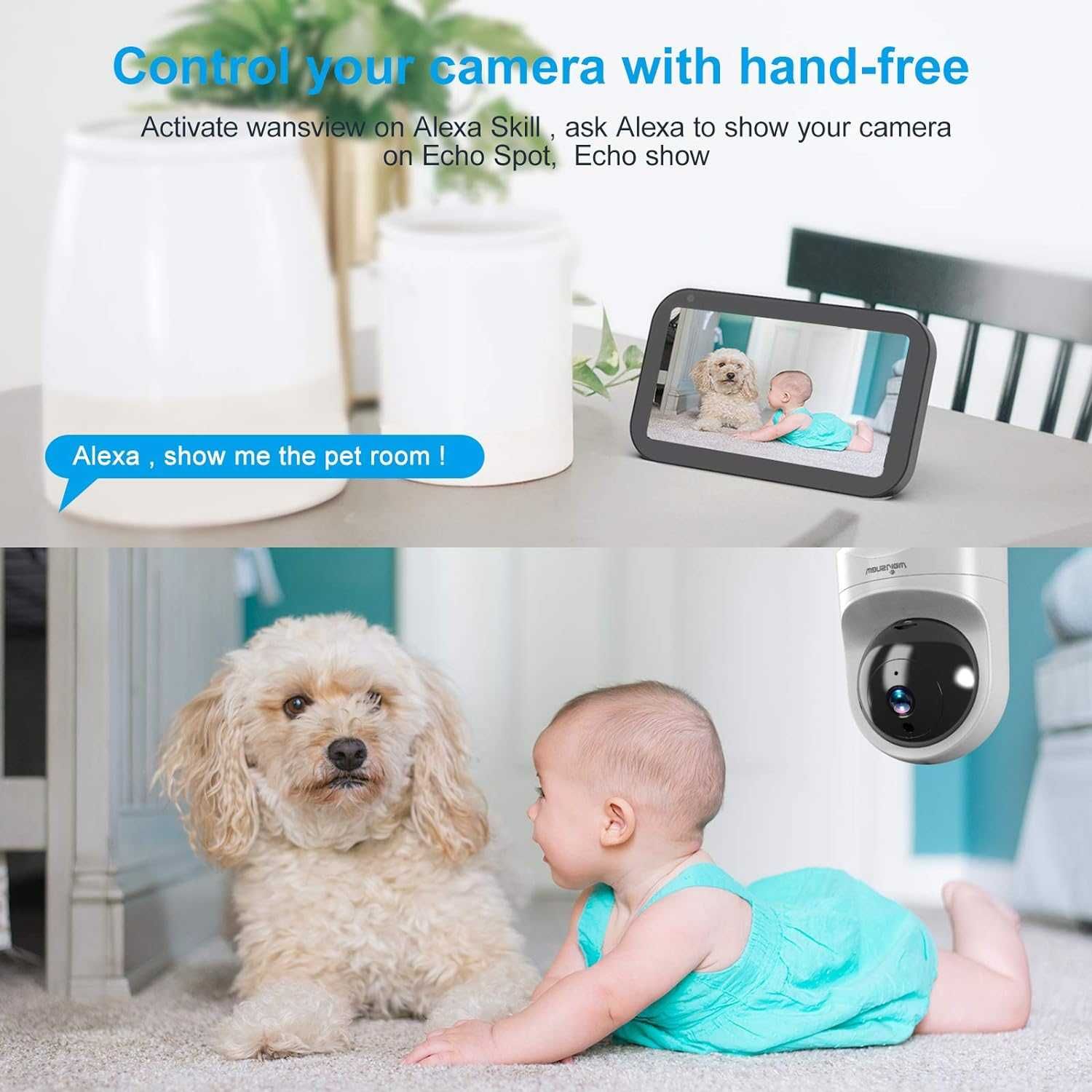 Camera Video Supraveghere Wansview 1080PHD Wifi Alexa Q6 NightVision