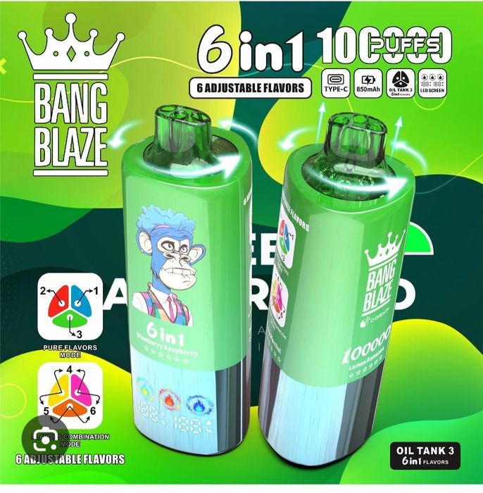 Pachet 2 Bang Blaze 100000 Pufuri 6 Arome in 1 Reîncărcabil