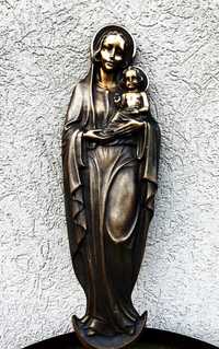 Superba statueta/aplica-bronz-Fecioara Maria cu pruncul-Franta