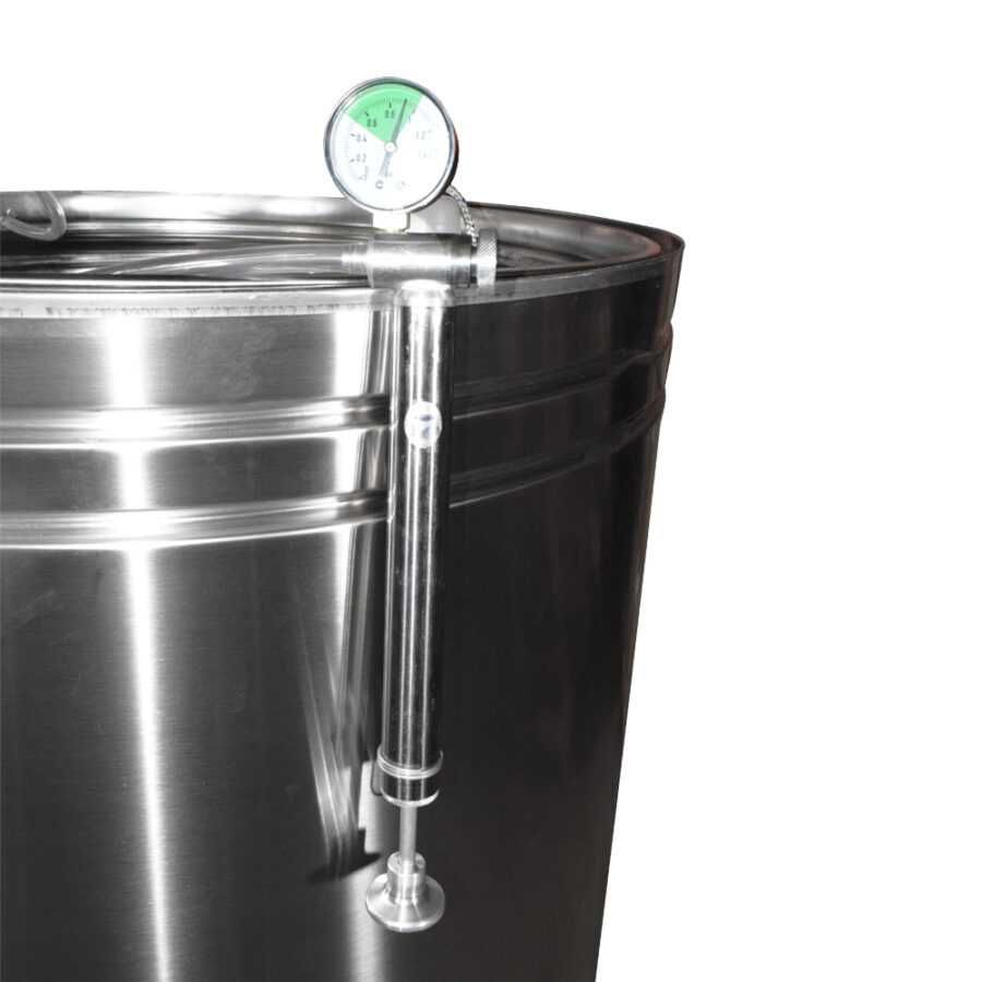 Butoi (cisternă) INOX cu capac flotant 185 L si camera din silicon
