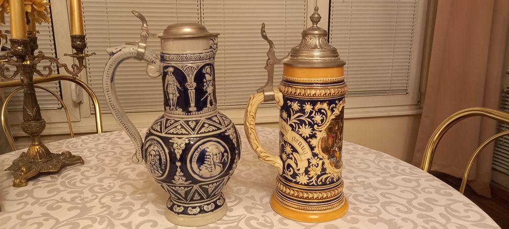 Vintage. Нови. Великолепна кана 1,5 л. и Рисувана халба 1 л.