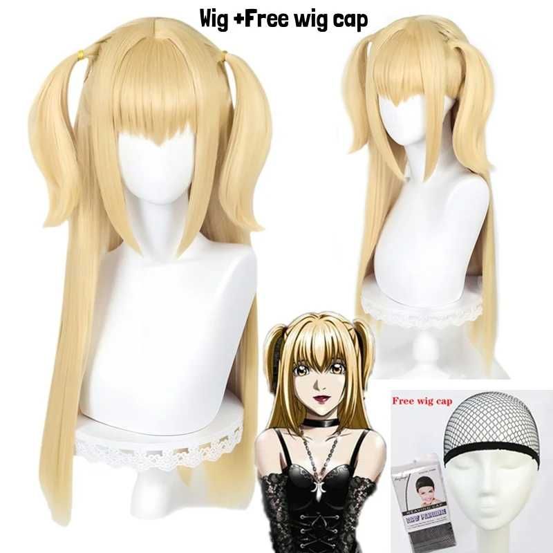Златисто руса аниме перука с колие Anime Death Note Misa Amane Cosplay