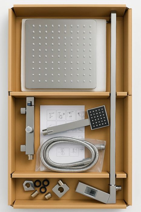 Sistem de dus din otel inoxidabil cu termostat