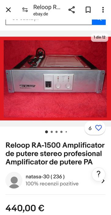 Amplificator statie putere Reloop RA 1500 PRO sau RCF HPS 2500