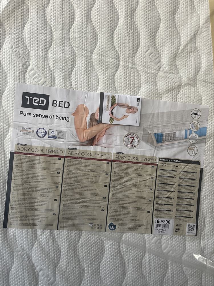 -70% Лукс матрак TED Adry Cool Hybrid Двулицев 180 200 23 см