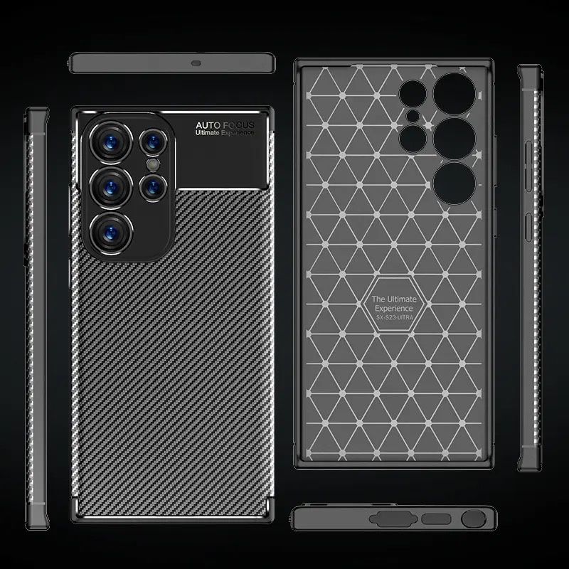 Samsung S22/S23/S24/S25 PLUS ULTRA Husa Silicon AutoFocus Carbon Patte