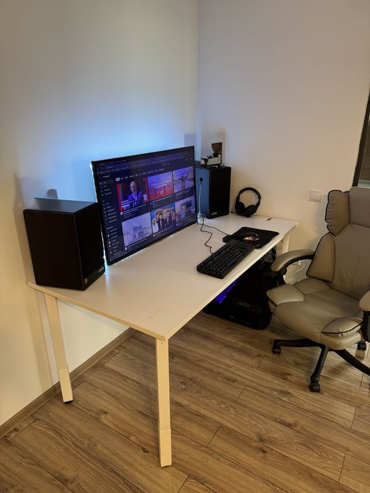 BIROU alb simplu ajustabil / masa