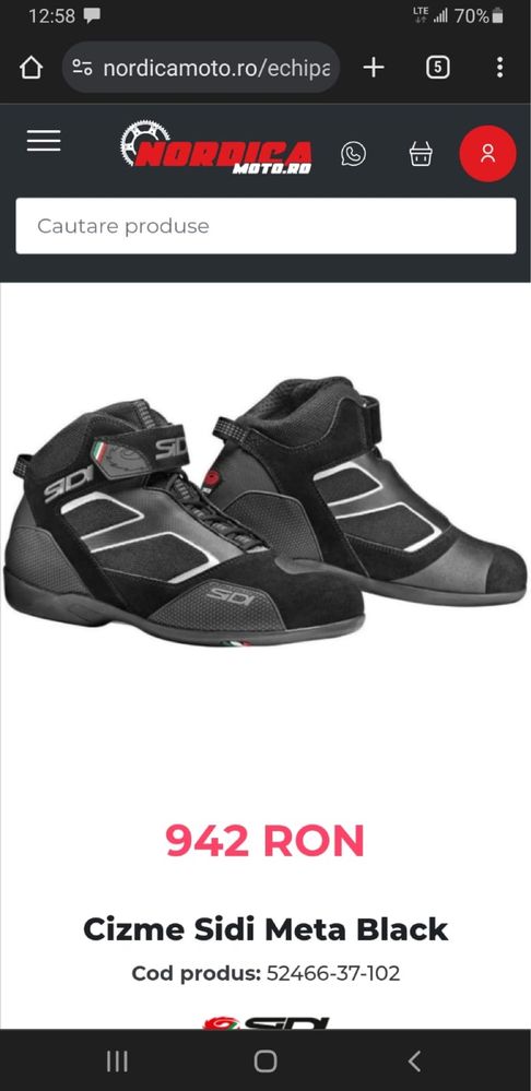 Cizme moto SIDI Meta Black