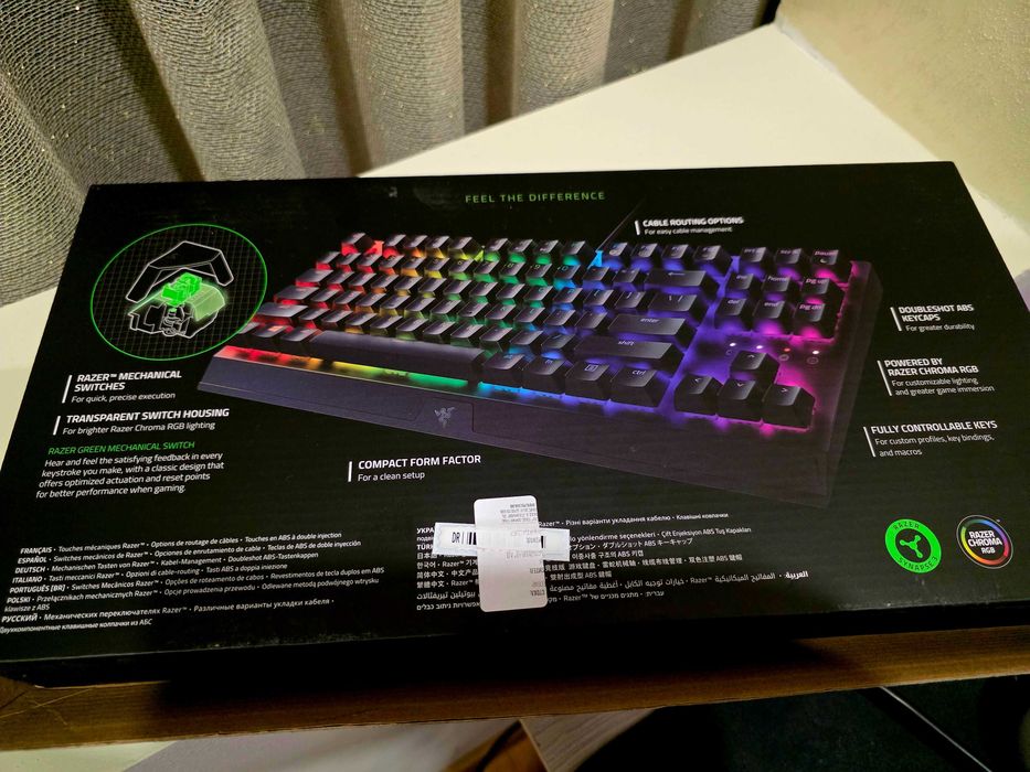 Razer BlackWidow V3 Tenkeyless - механична геймърска клавиатура