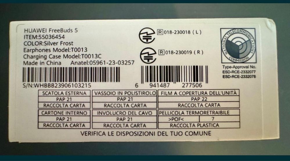 Casti wireless Huawei FreeBuds 5, Silver Frost  Noi Transport Inclus