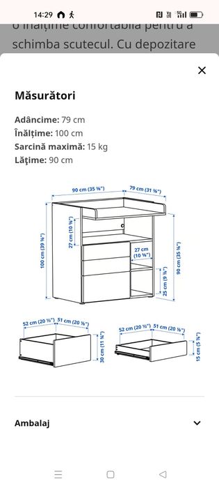 Masa de înfășat Ikea