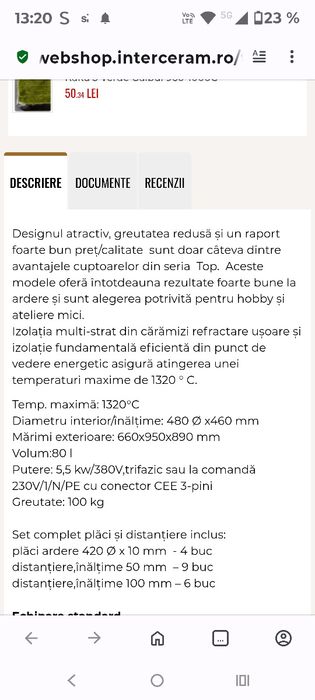 Cuptor pentru ceramica