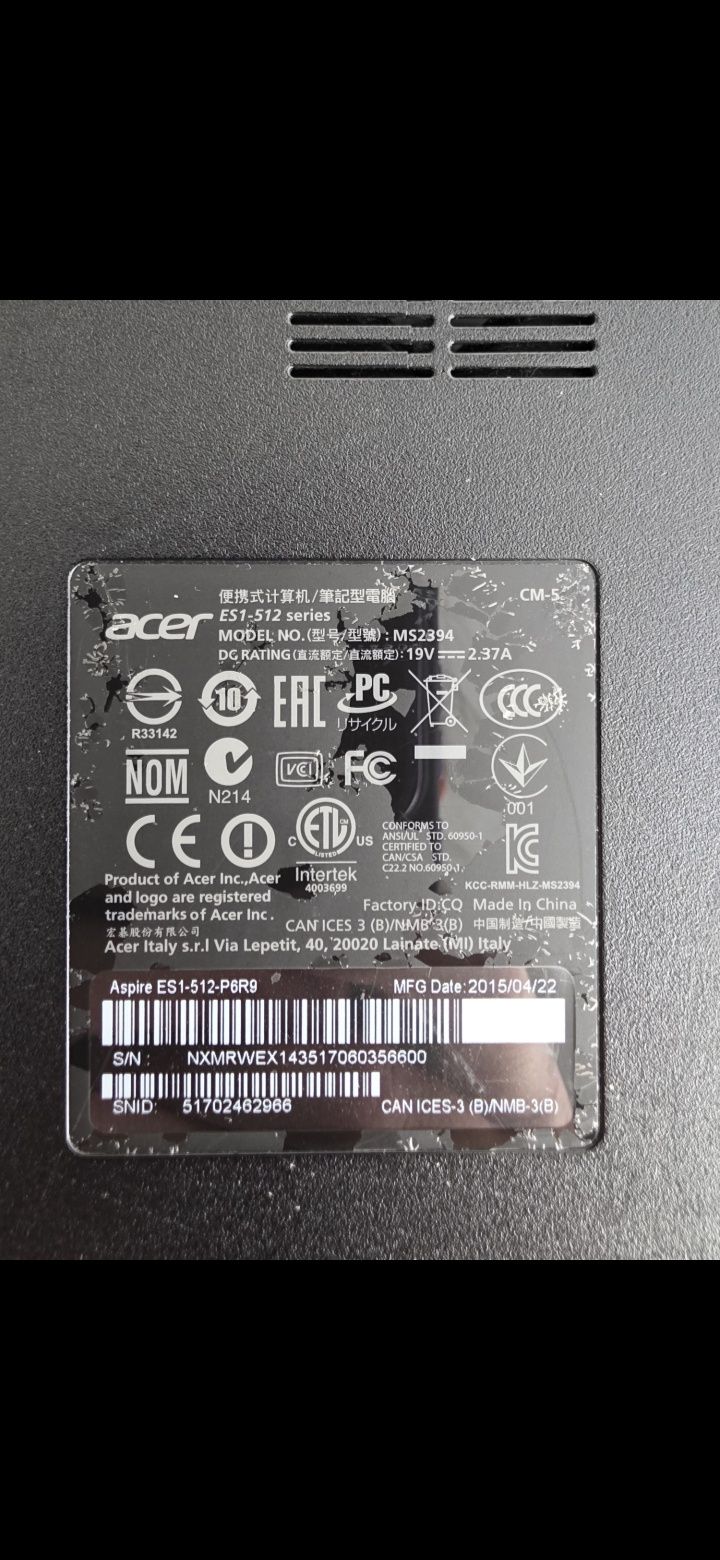 Laptop Acer aspire