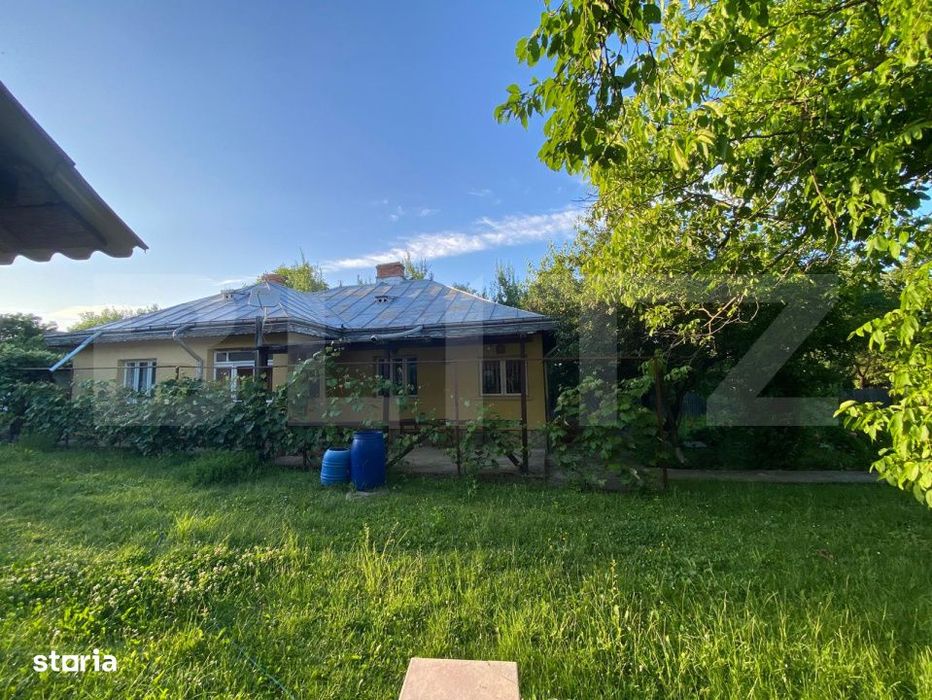 Casa solida de vanzare 120mp, 1840mp teren la strada principala Paun