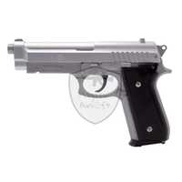 Pistol manual Airsoft, PT92 Silver Metal Slide, Cybergun