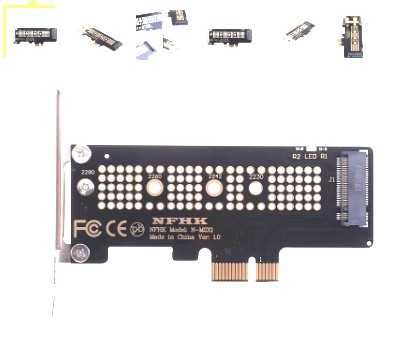 Адаптер NVMe PCIe M.2 SSD To PCIe X1 Adapter Card PCIe X1 To M.2