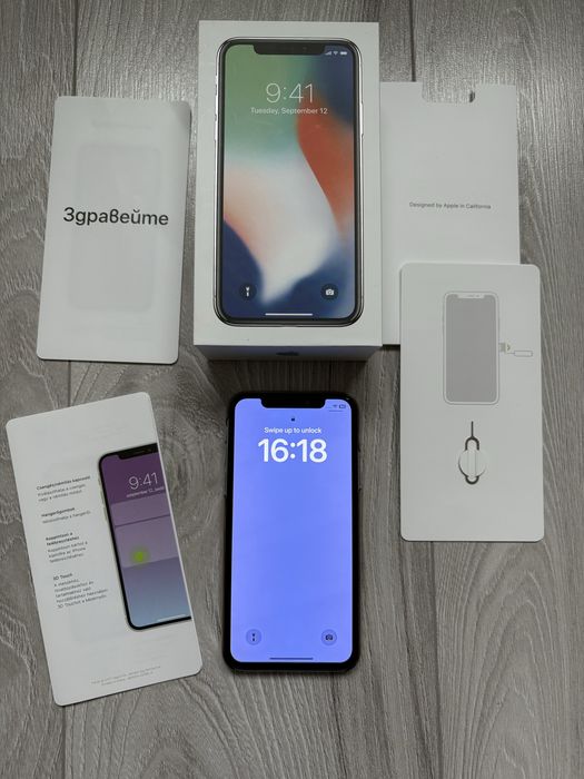 iPhone X, Silver, 64 GB - пада му батерията - с оригиналната кутия