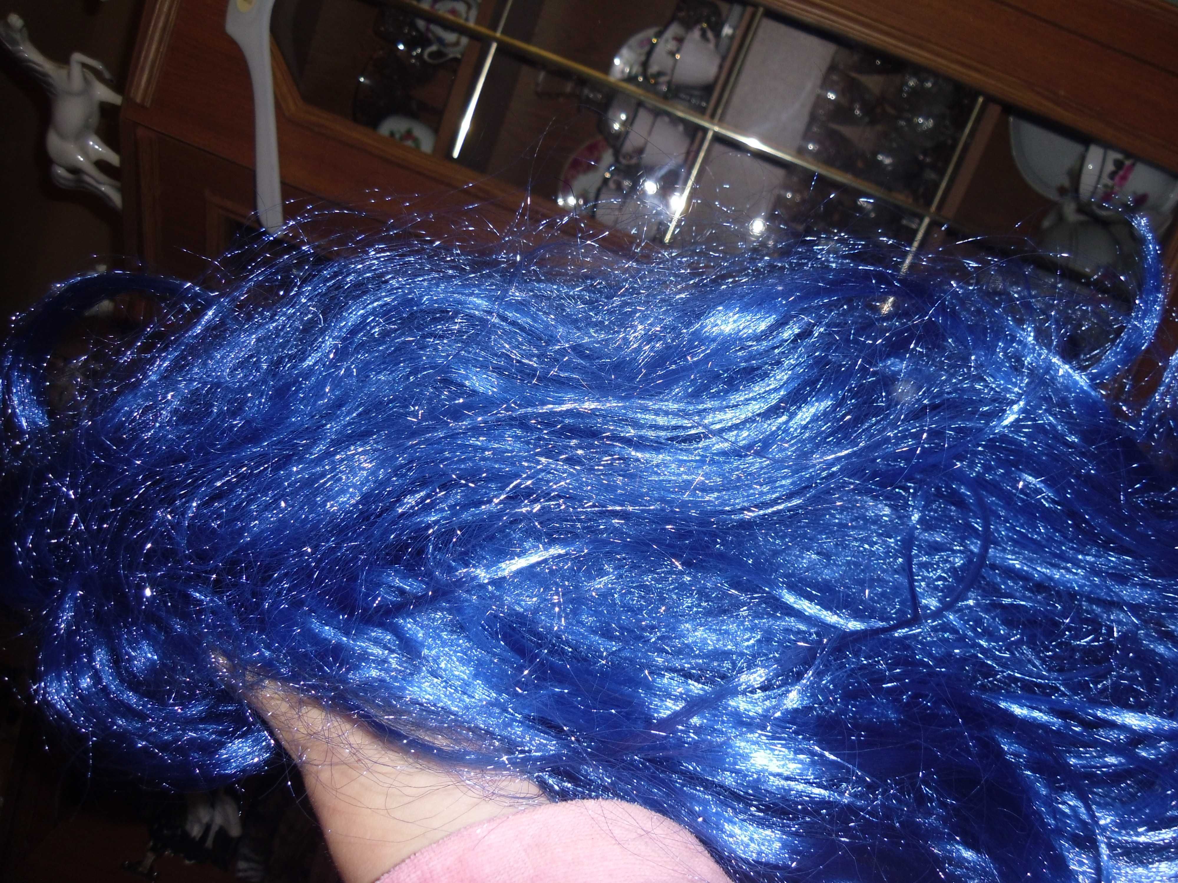 peruca albastra par lung