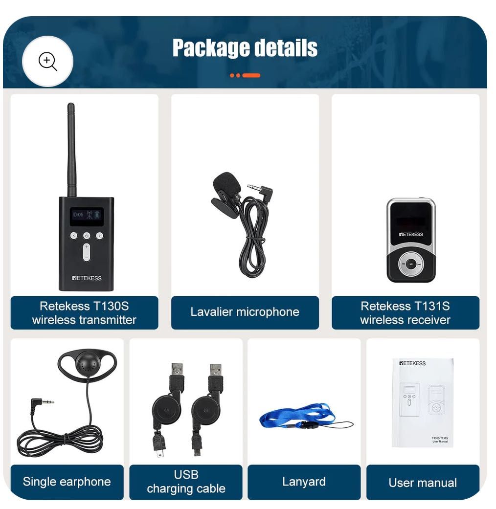 Retekess T130s-T131s wireles Tour Glide System