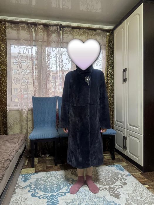 Норковая шуба цвета графит