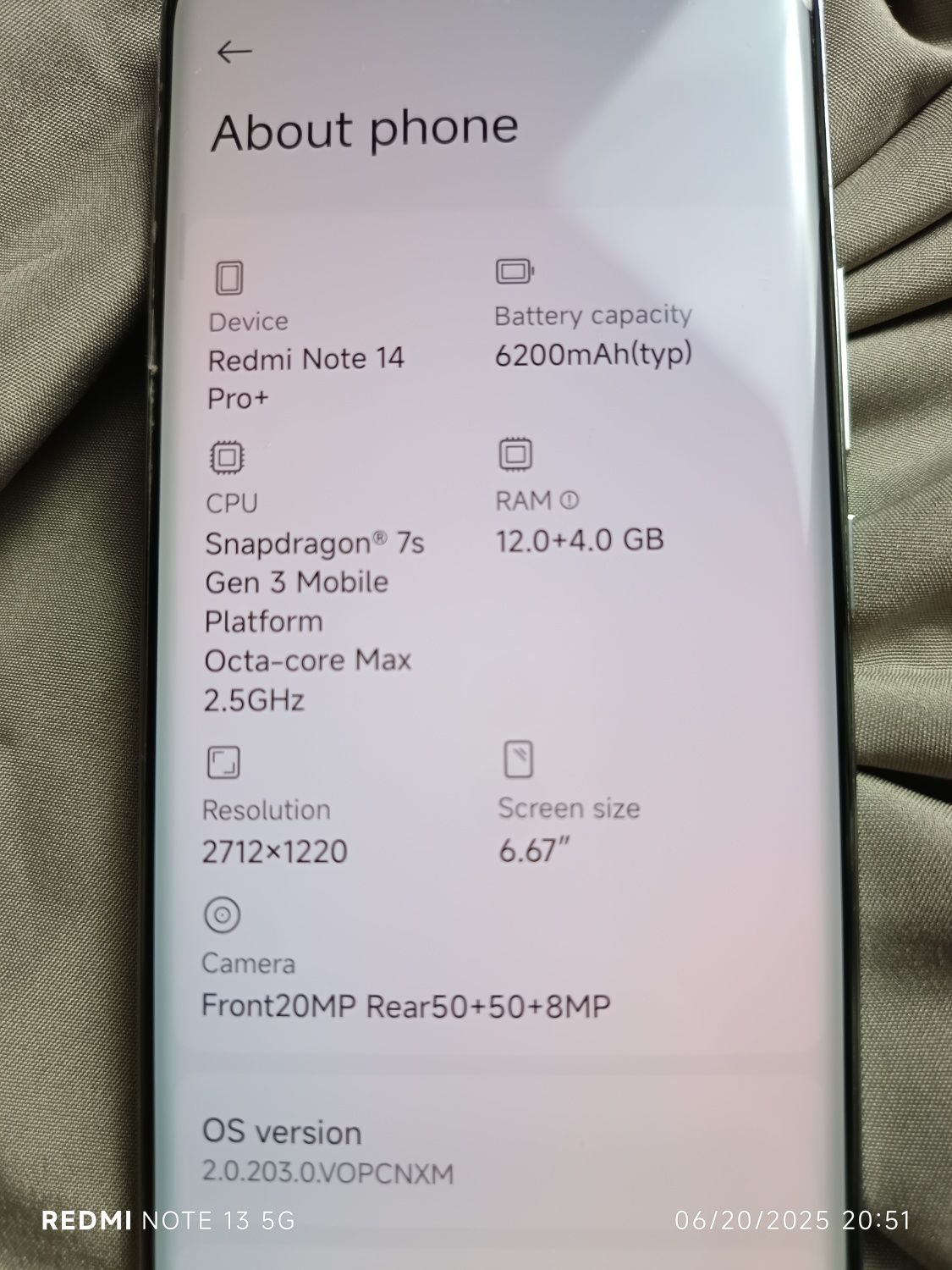 xaomi redmi note 14 pro plus 16/256