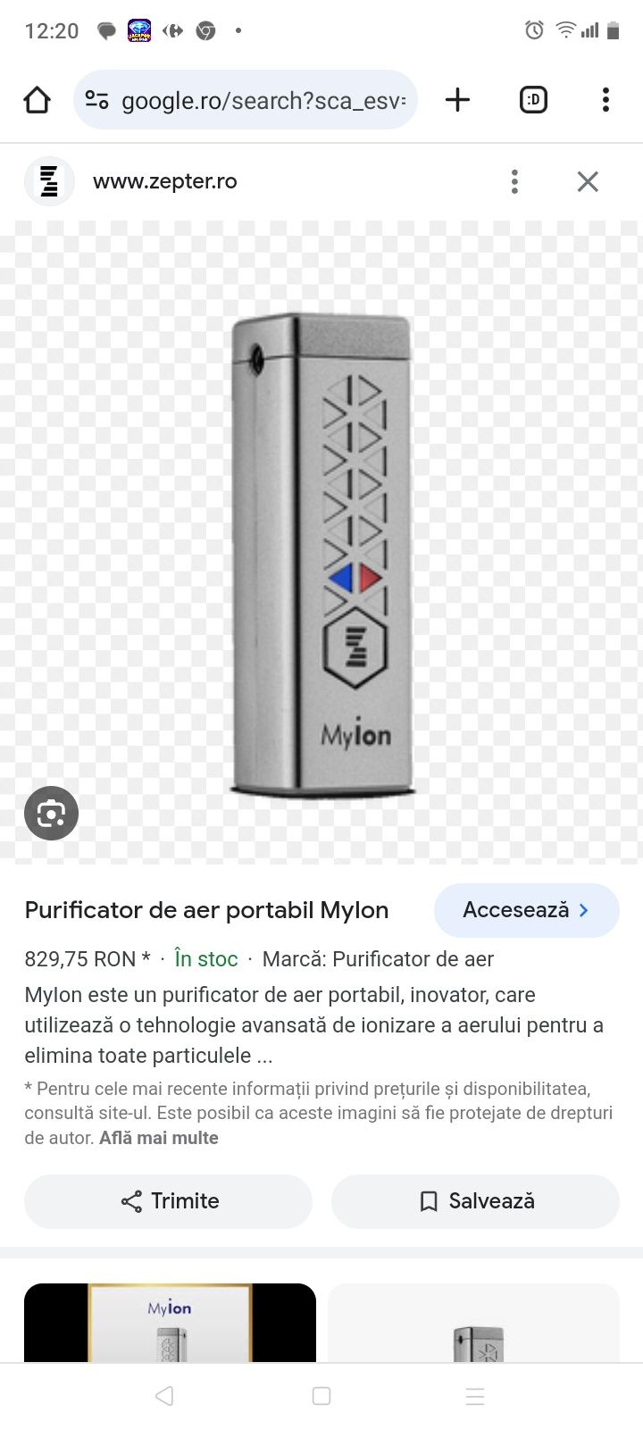 Purificator aer portabil zepter Myion