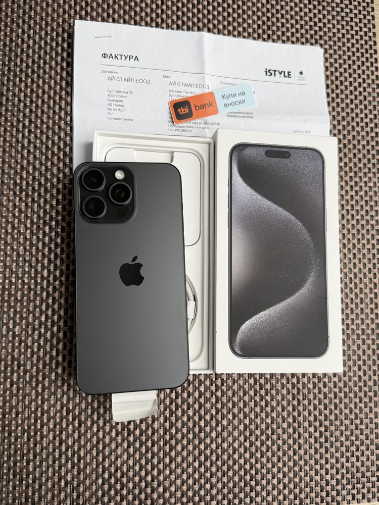 НОВ!/*ЛИЗИНГ*/ iPhone 15 Pro Max Black Titanium 256Gb ГАРАНЦИЯ айфон