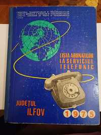 "Lista Abonaților la Serviciul Telefonic Județul ILFOV 1975"