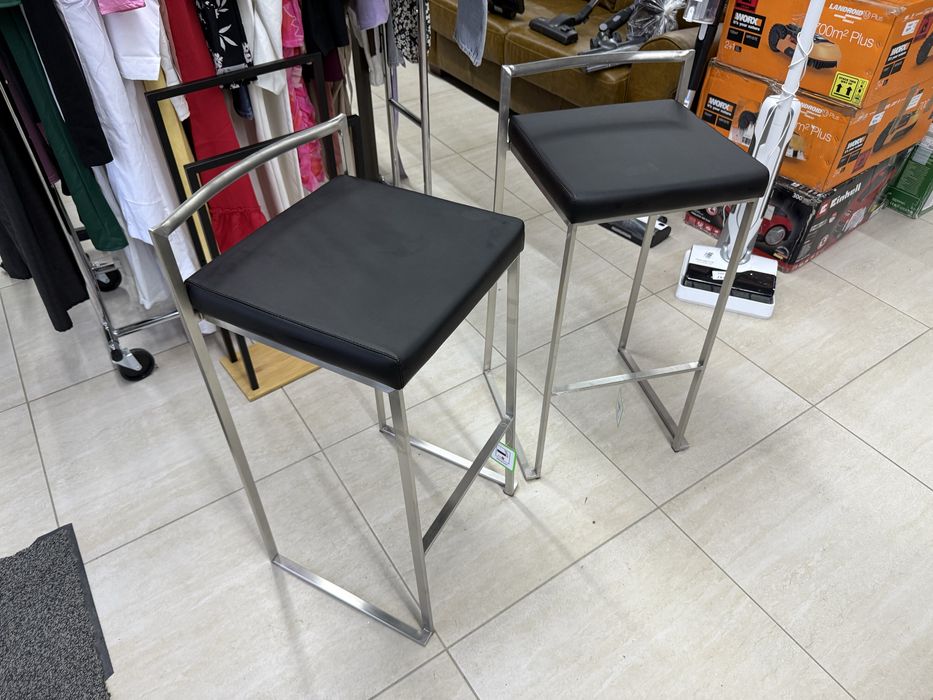 Scaune de bar set 2 bucari - inox Lumisource  noi sigilate