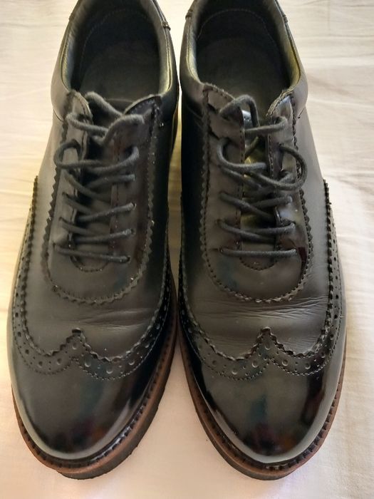 Дамски обувки естествена кожа оксвордки