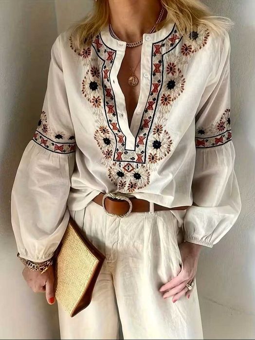 Блуза с бродерия, Дамска риза с бродерия, Бяла риза бродерия